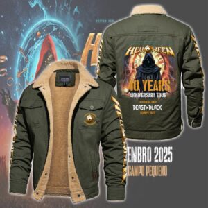 Helloween Music Style Fleece Thermal Cotton Jacket For Fans