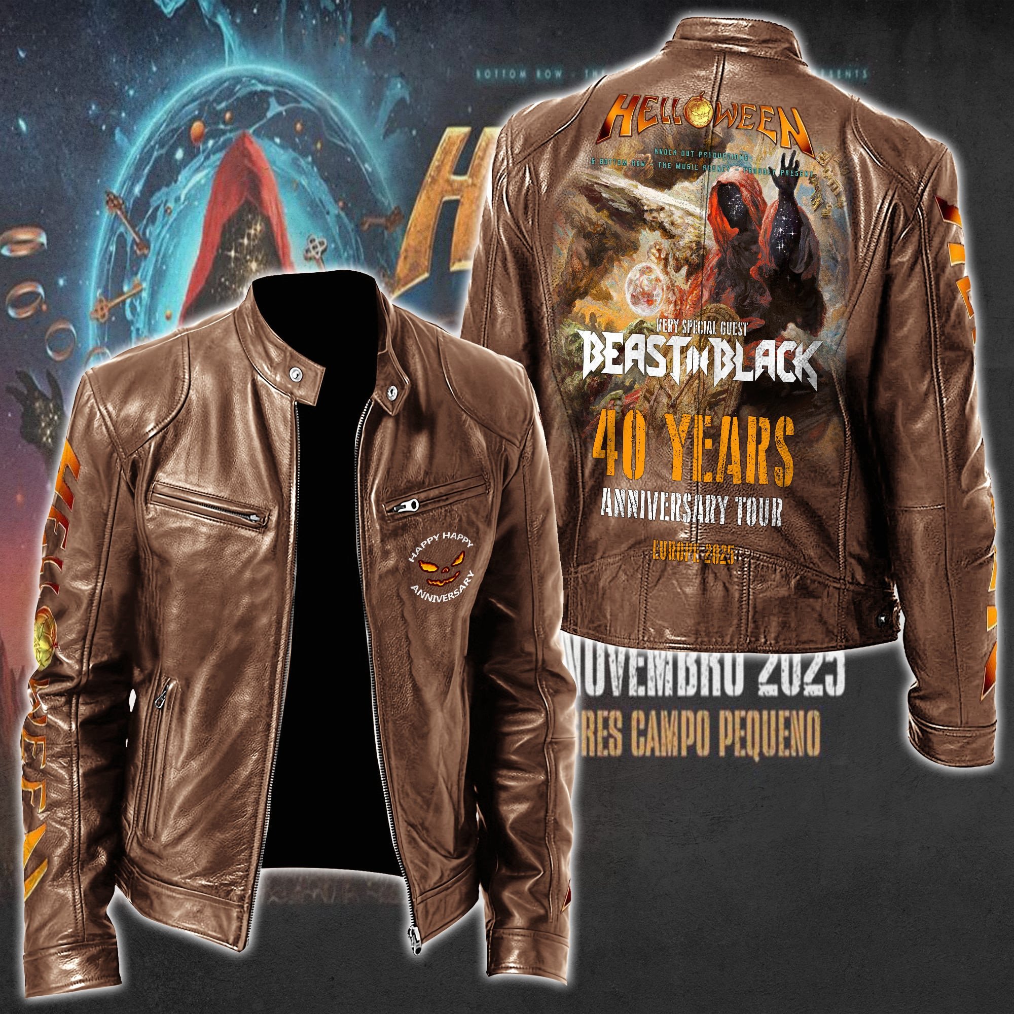 Helloween Music Style Leather Jacket For Fans