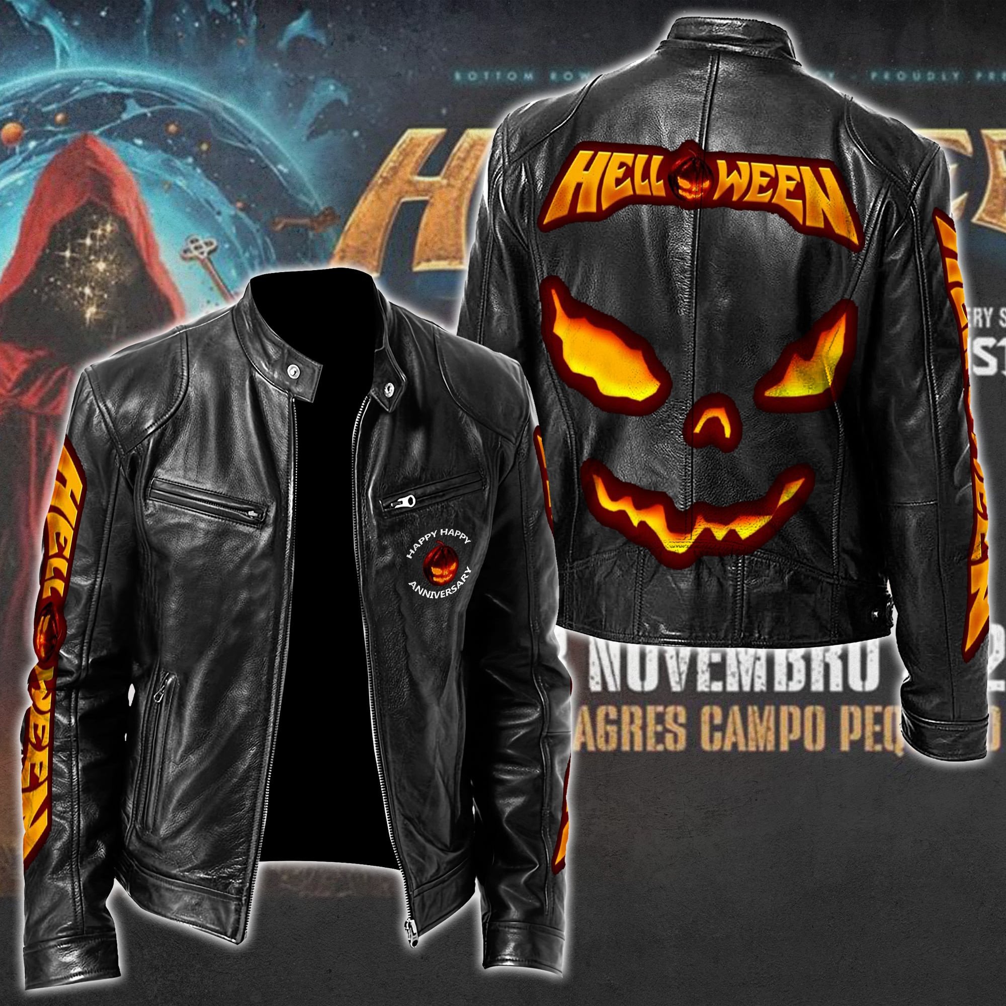 Helloween Music Style Leather Jacket For Fans