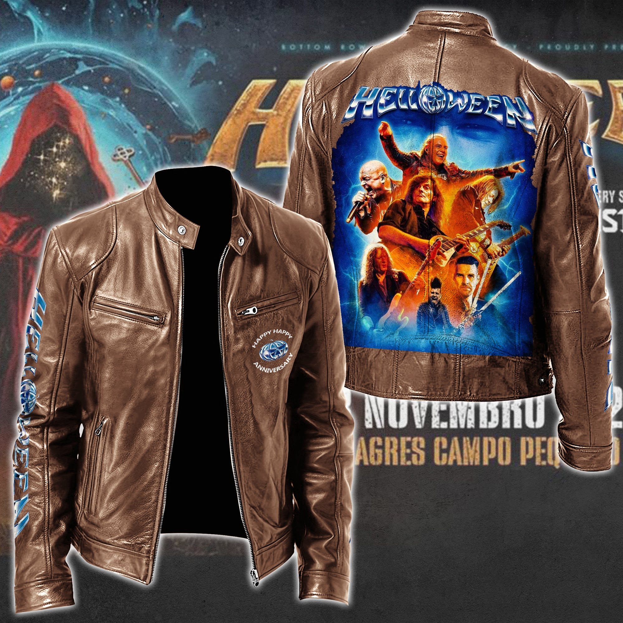Helloween Music Style Leather Jacket For Fans