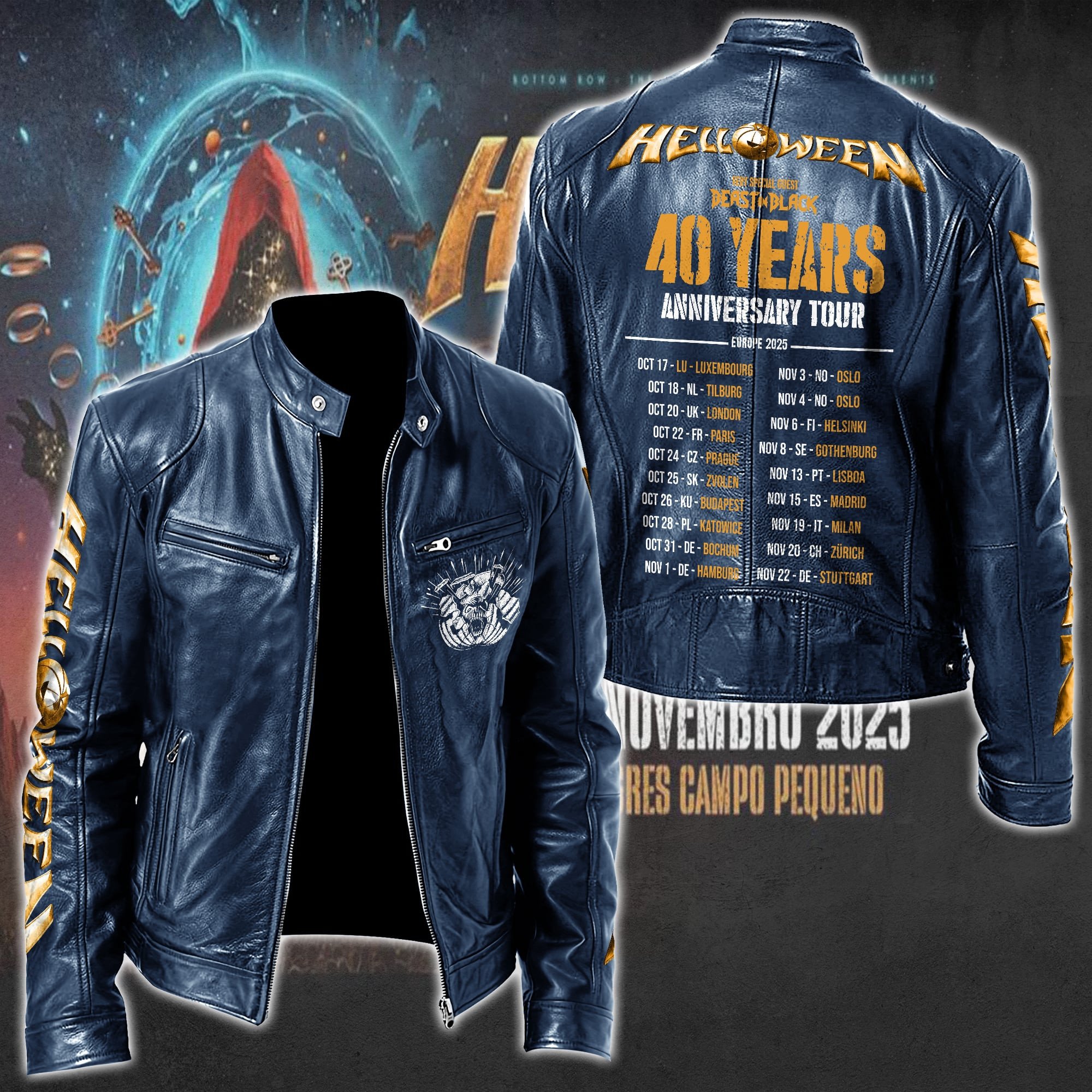 Helloween Music Style Leather Jacket For Fans