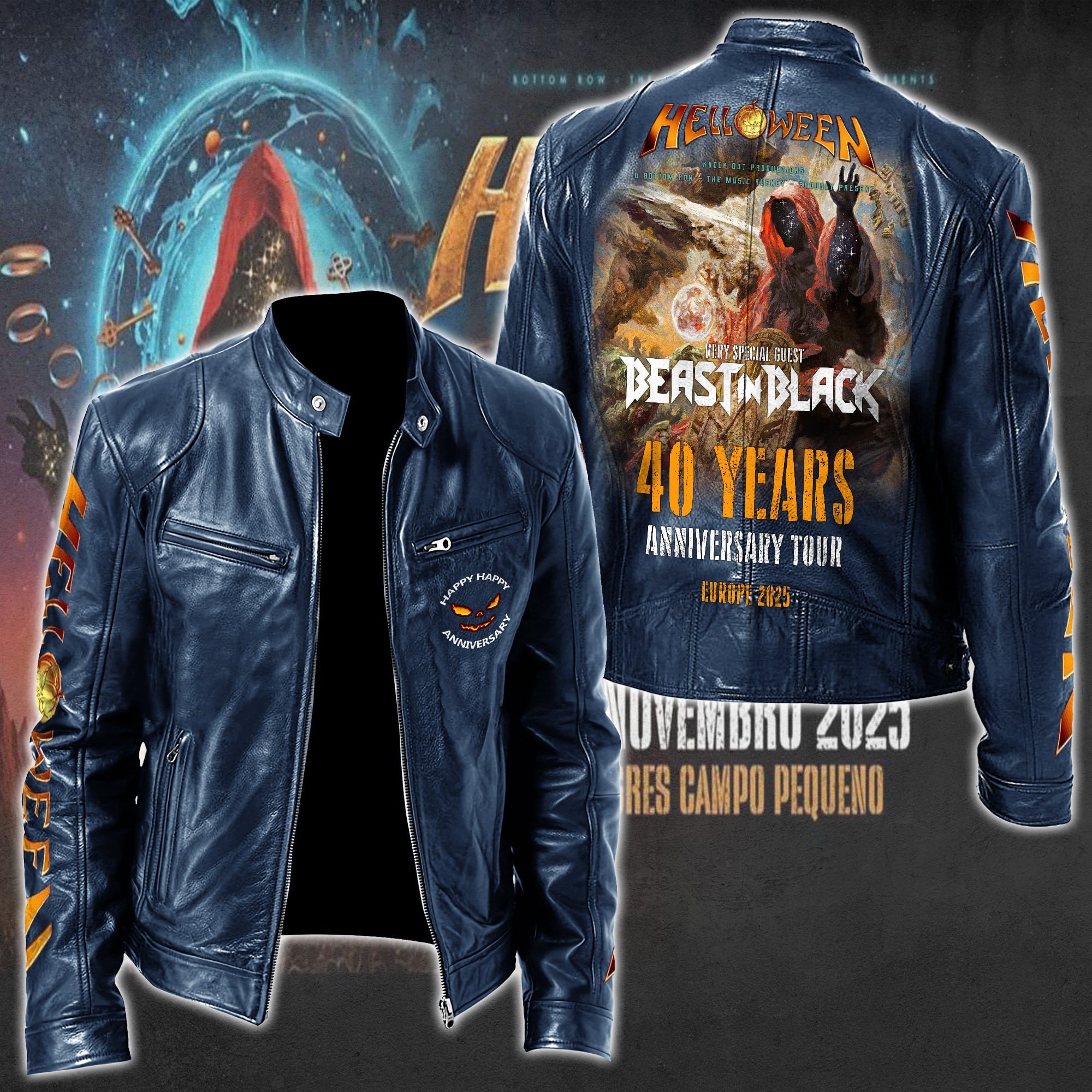 Helloween Music Style Leather Jacket For Fans