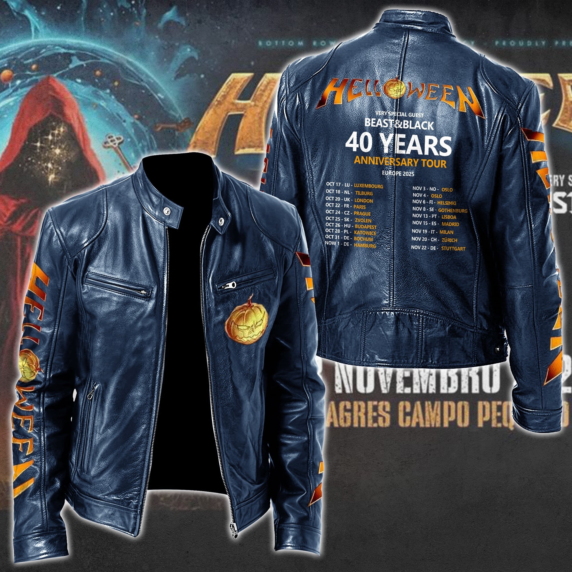 Helloween Music Style Leather Jacket For Fans