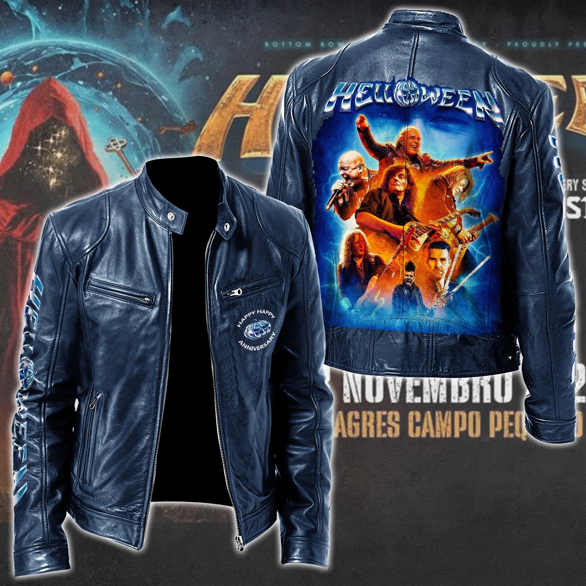 Helloween Music Style Leather Jacket For Fans