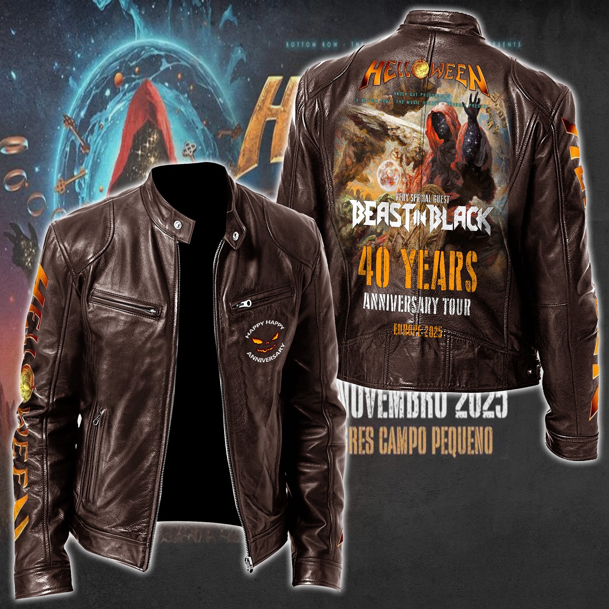 Helloween Music Style Leather Jacket For Fans
