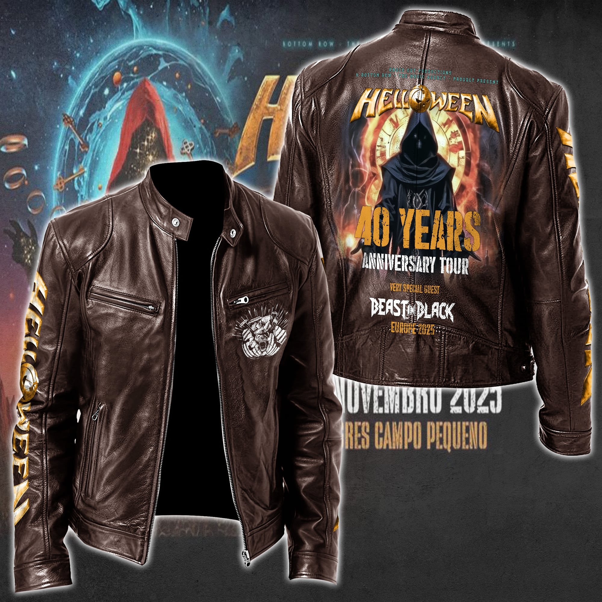 Helloween Music Style Leather Jacket For Fans