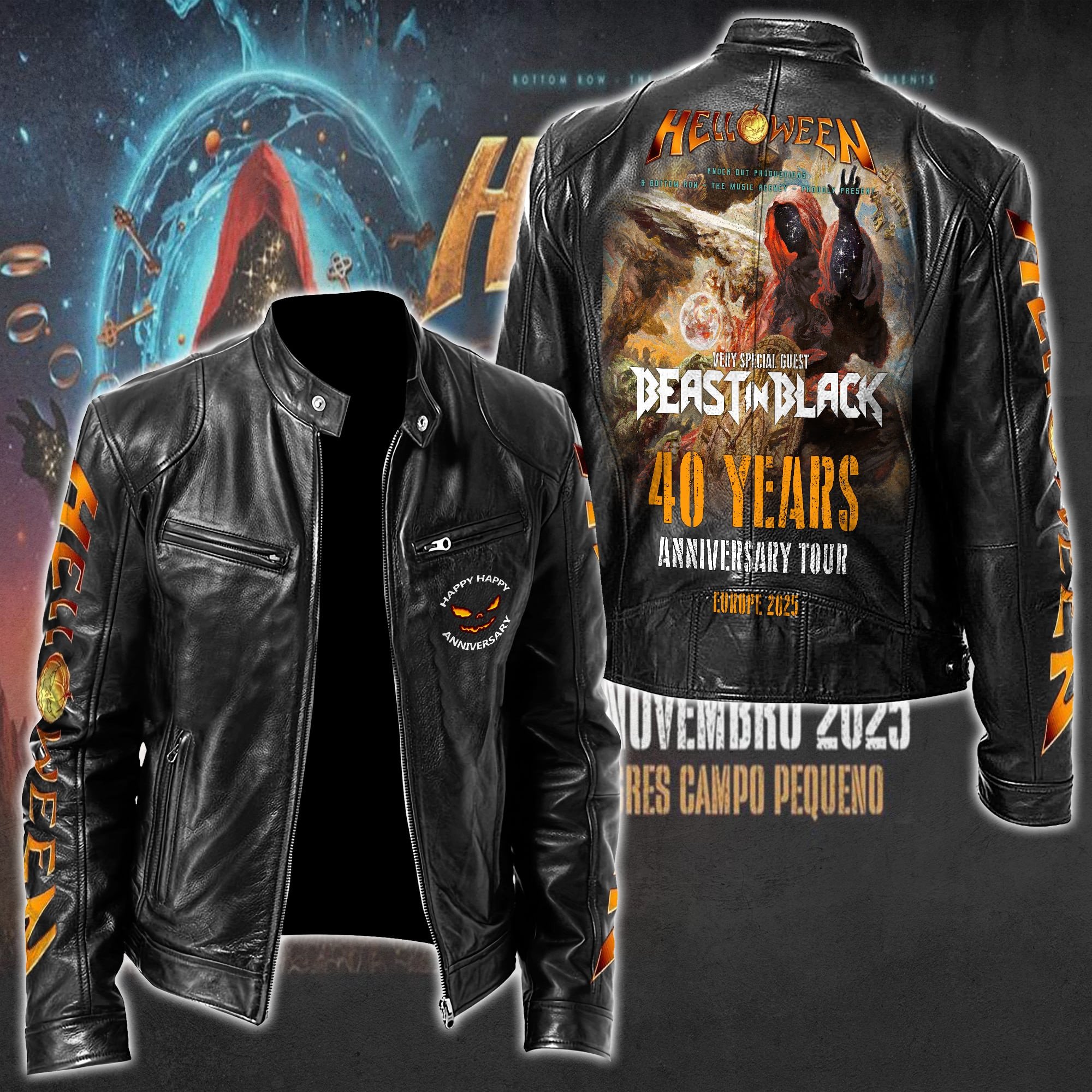 Helloween Music Style Leather Jacket For Fans