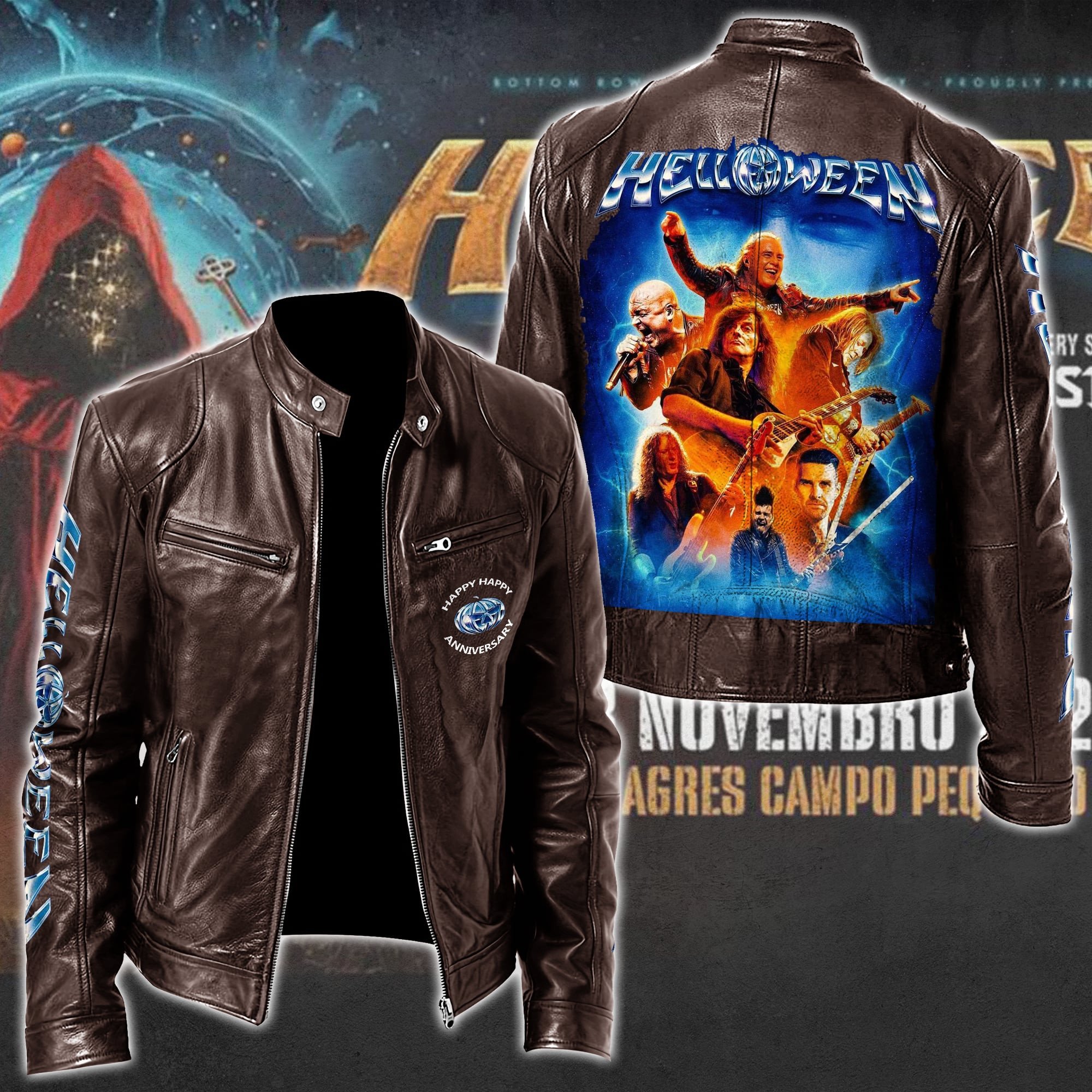 Helloween Music Style Leather Jacket For Fans