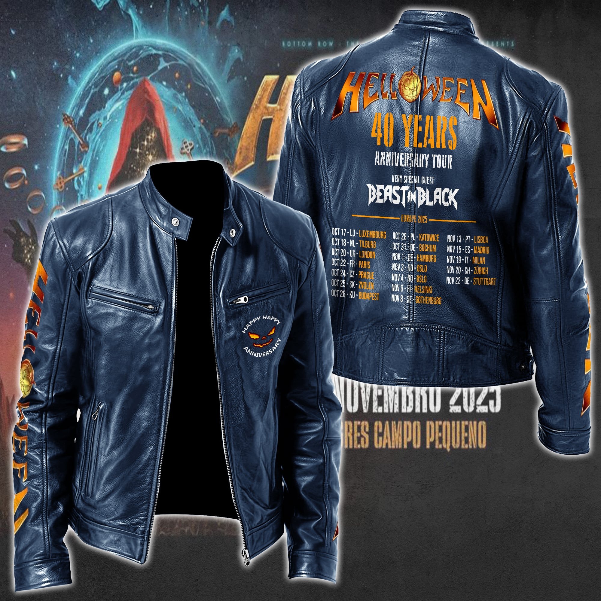 Helloween Music Style Leather Jacket For Fans