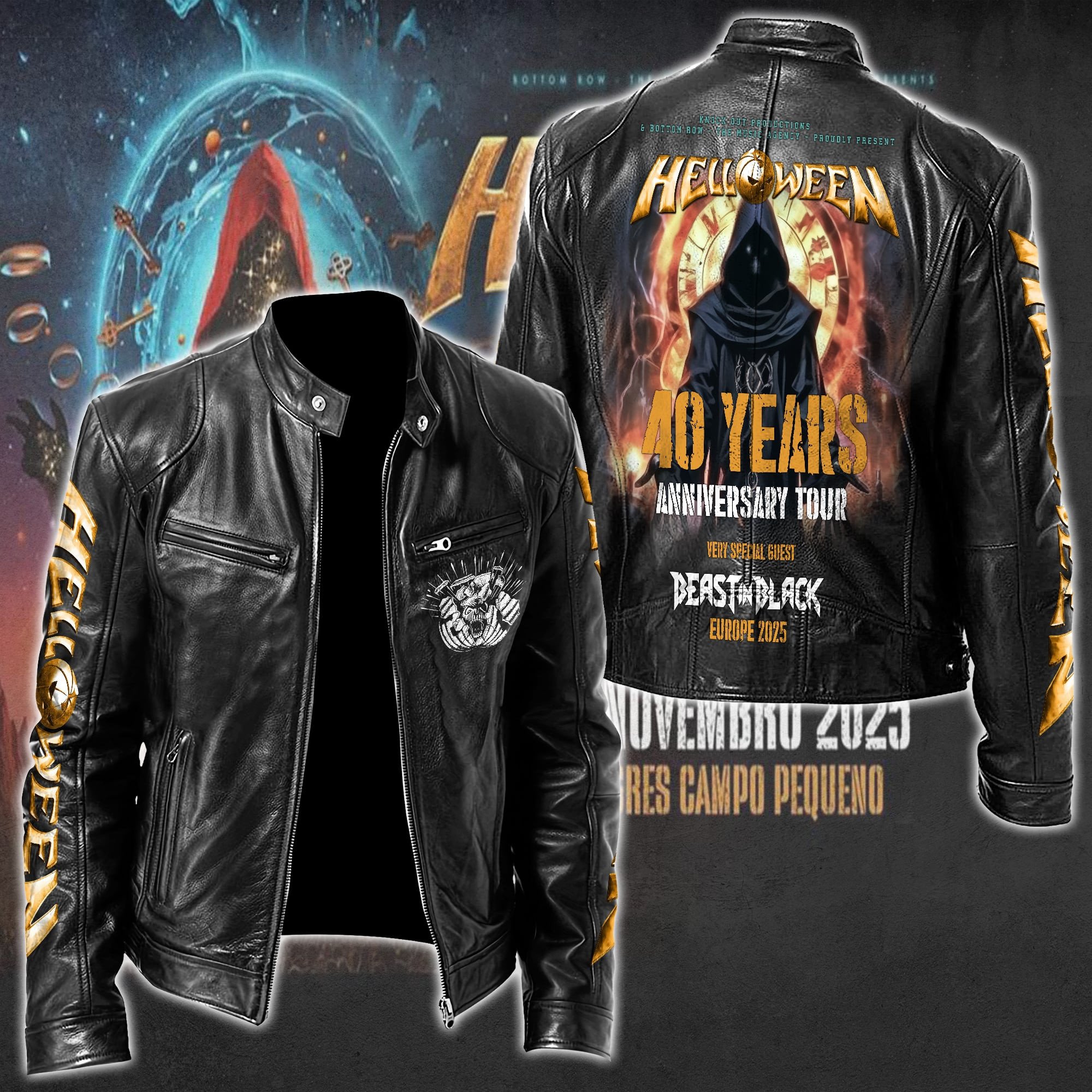 Helloween Music Style Leather Jacket For Fans