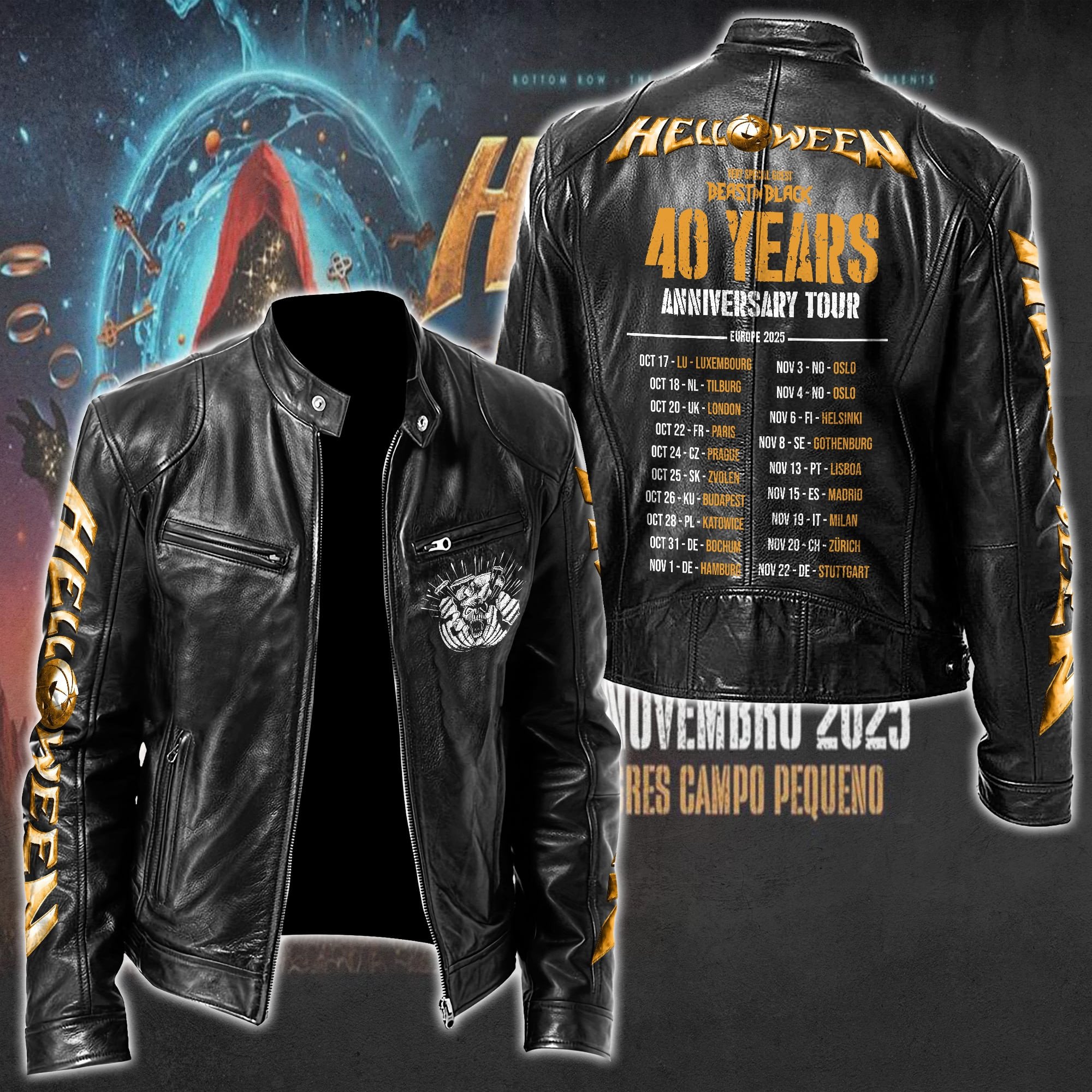 Helloween Music Style Leather Jacket For Fans