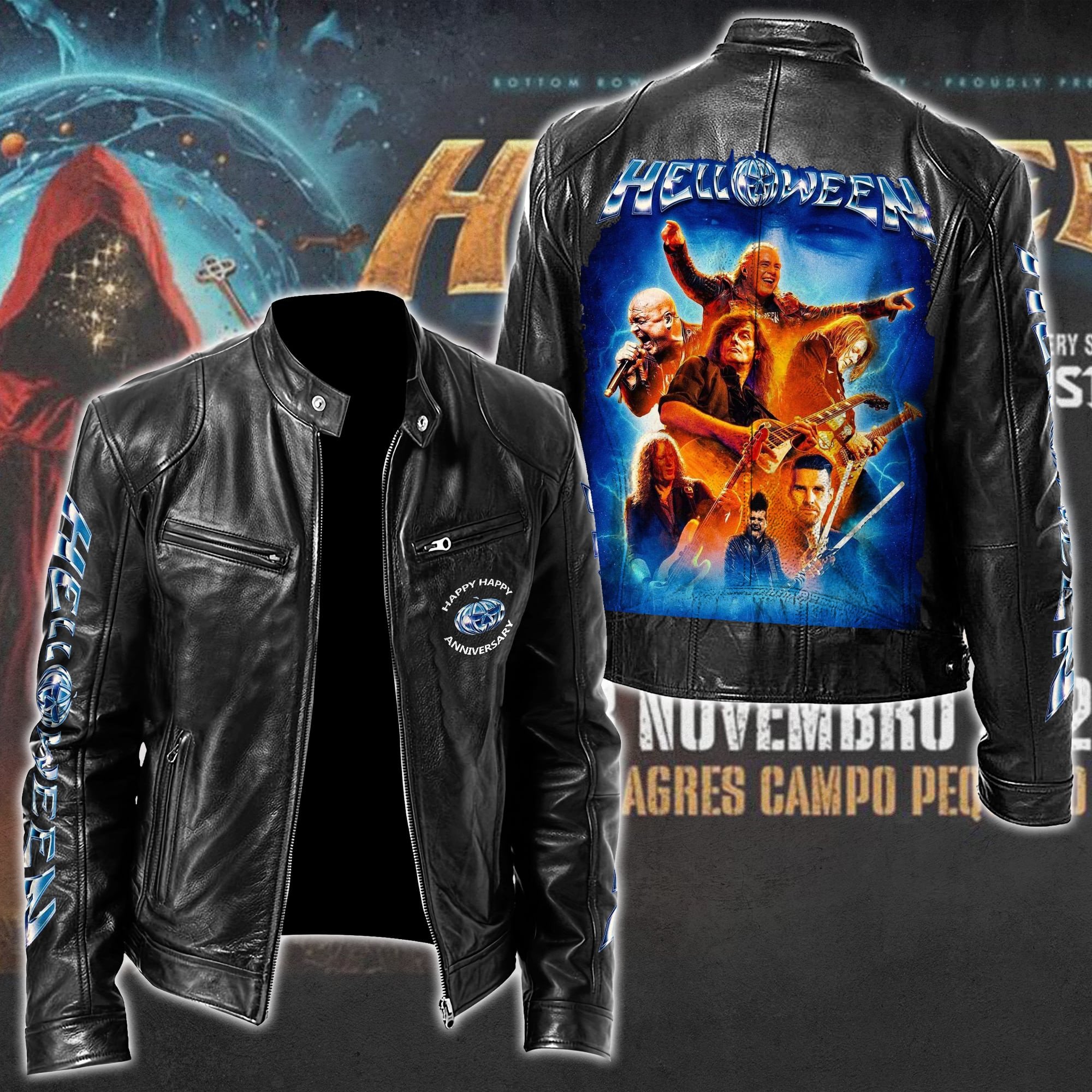 Helloween Music Style Leather Jacket For Fans