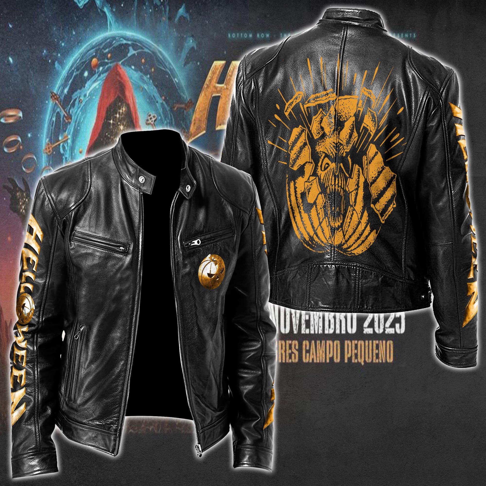 Helloween Music Style Leather Jacket For Fans