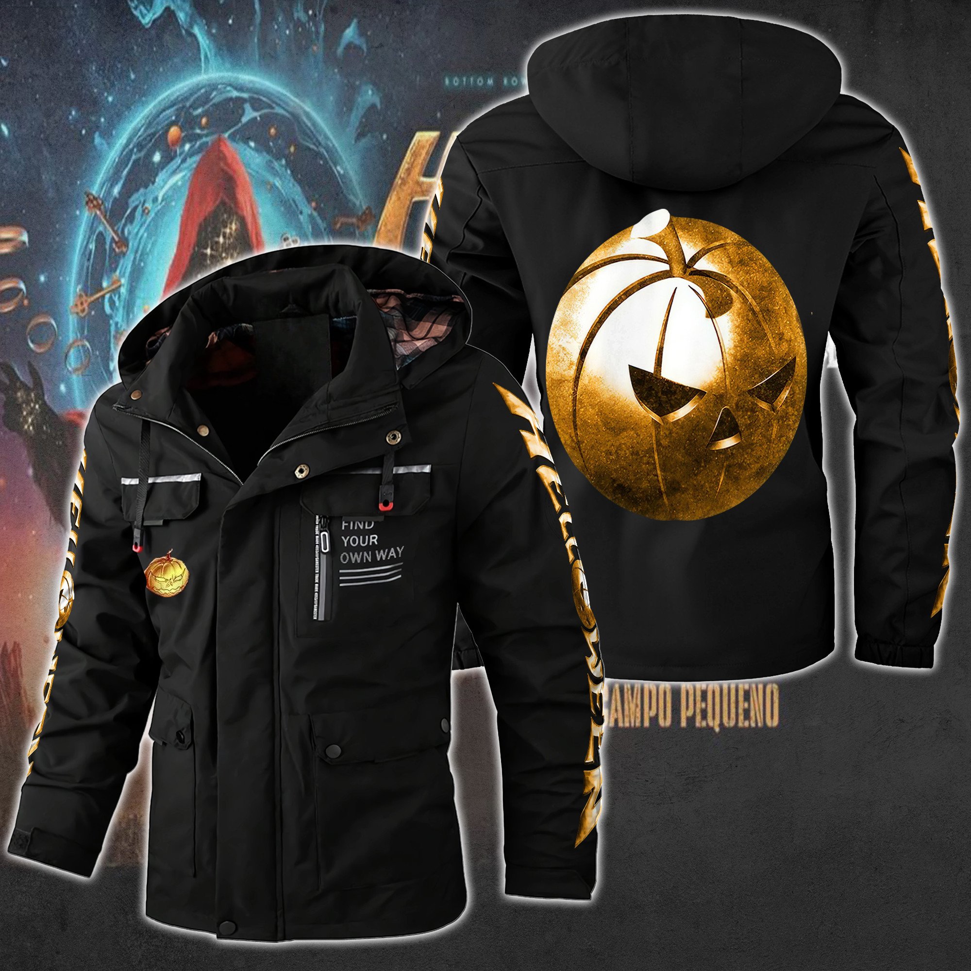 Helloween Music Style Parka Jacket For Fans