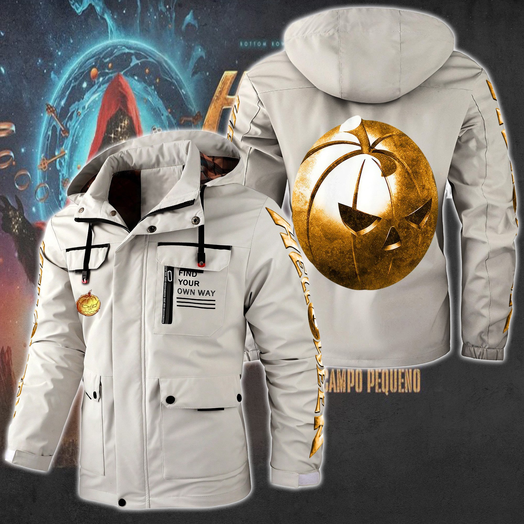 Helloween Music Style Parka Jacket For Fans