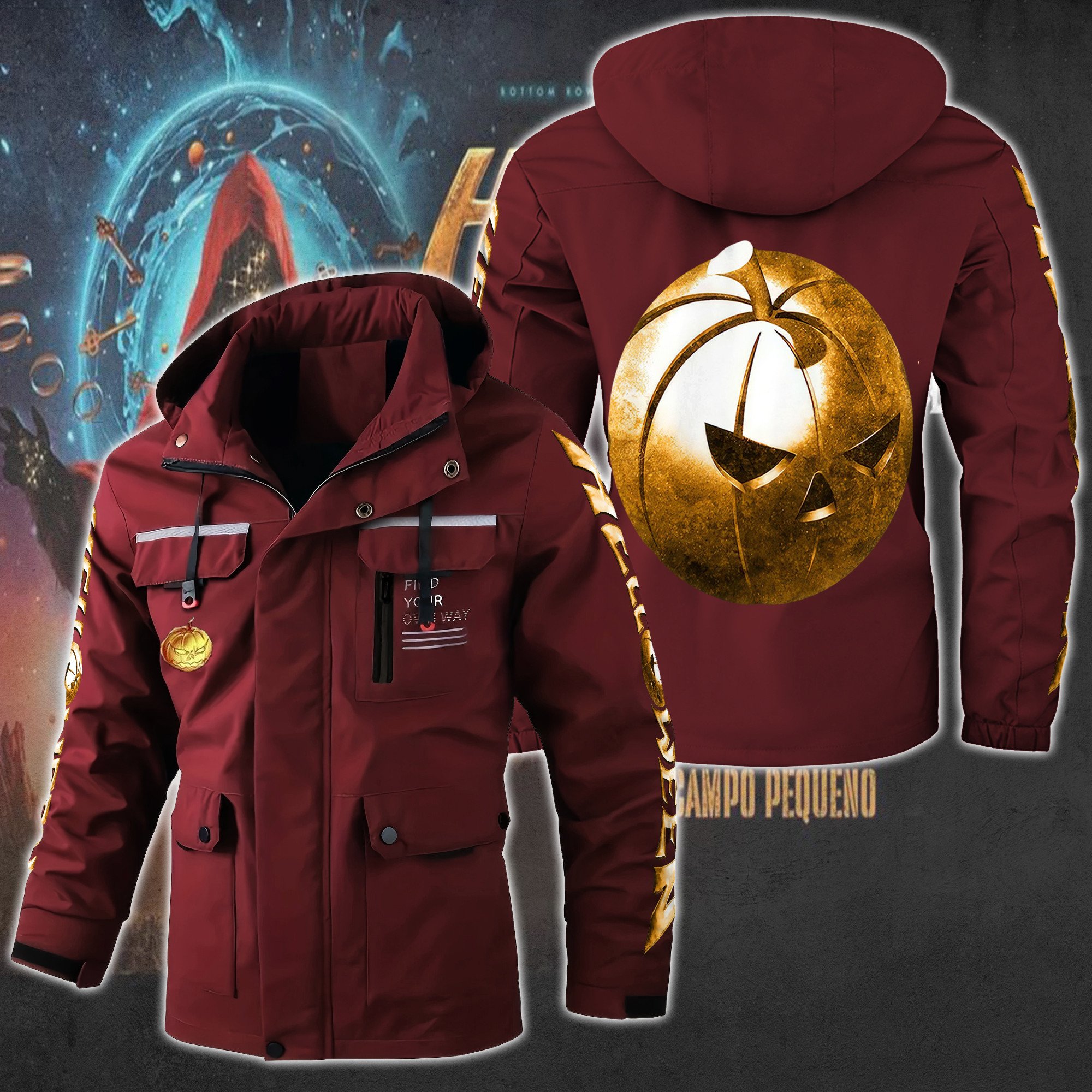 Helloween Music Style Parka Jacket For Fans