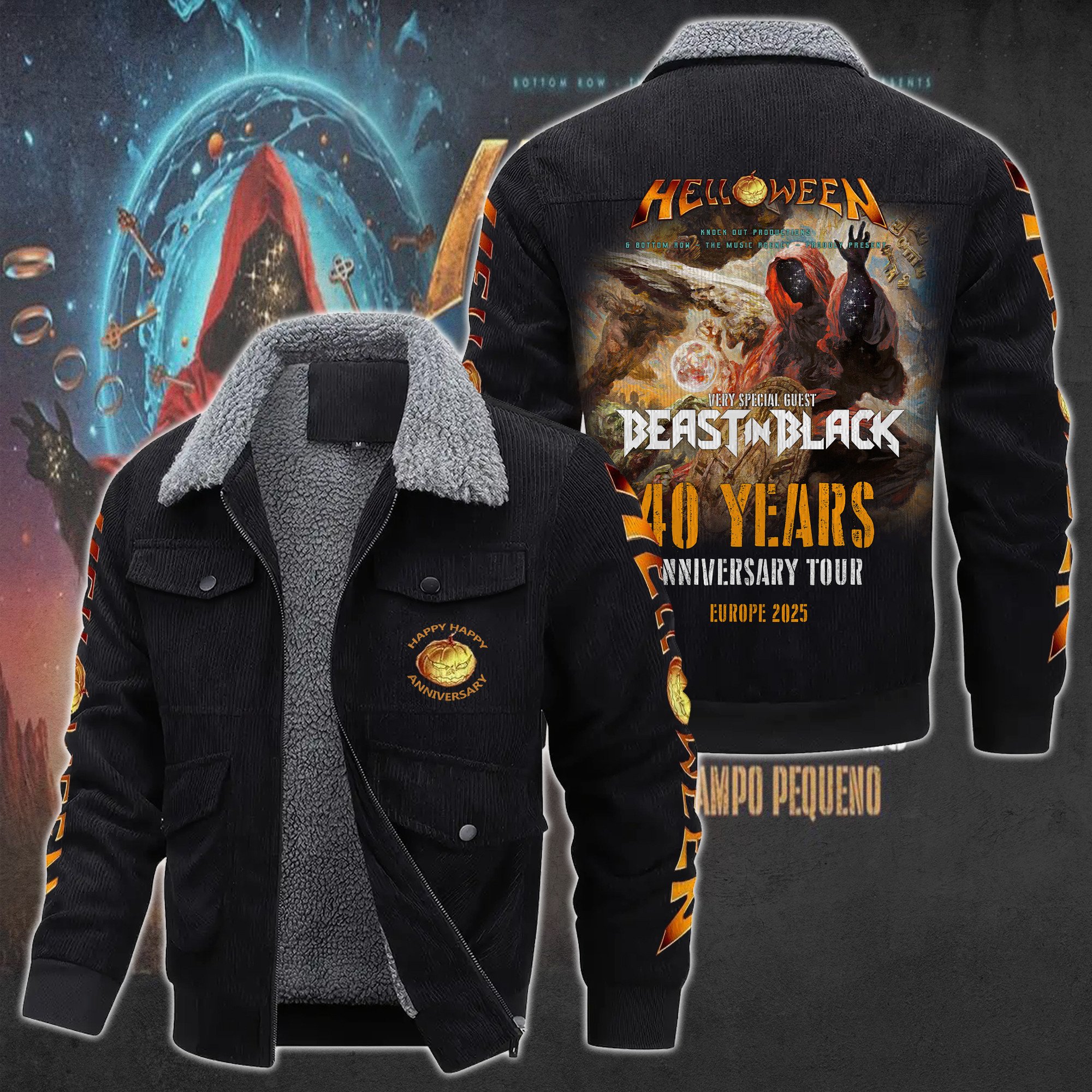Helloween Music Style Thermal Cotton Jacket Prim For Fans
