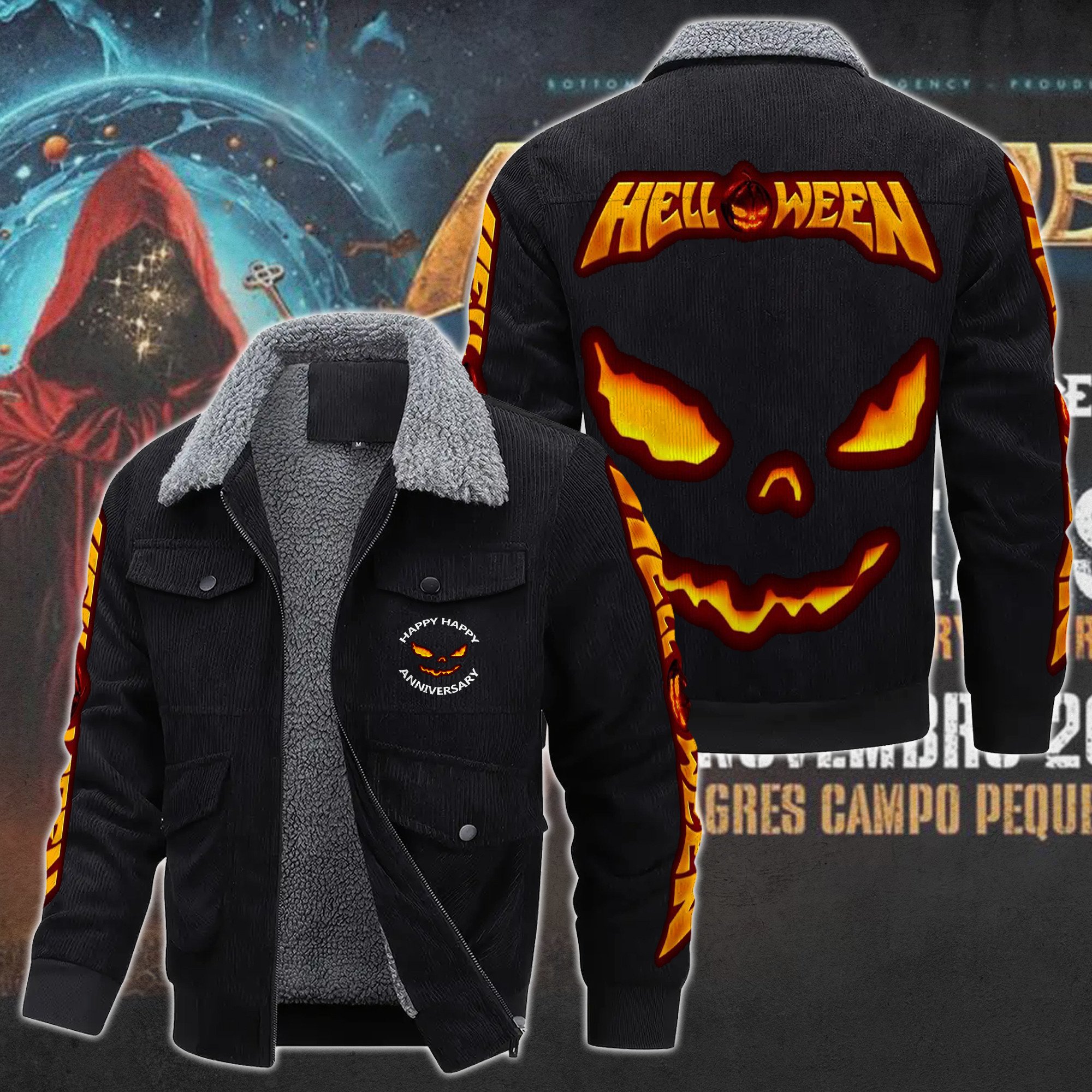 Helloween Music Style Thermal Cotton Jacket Prim For Fans