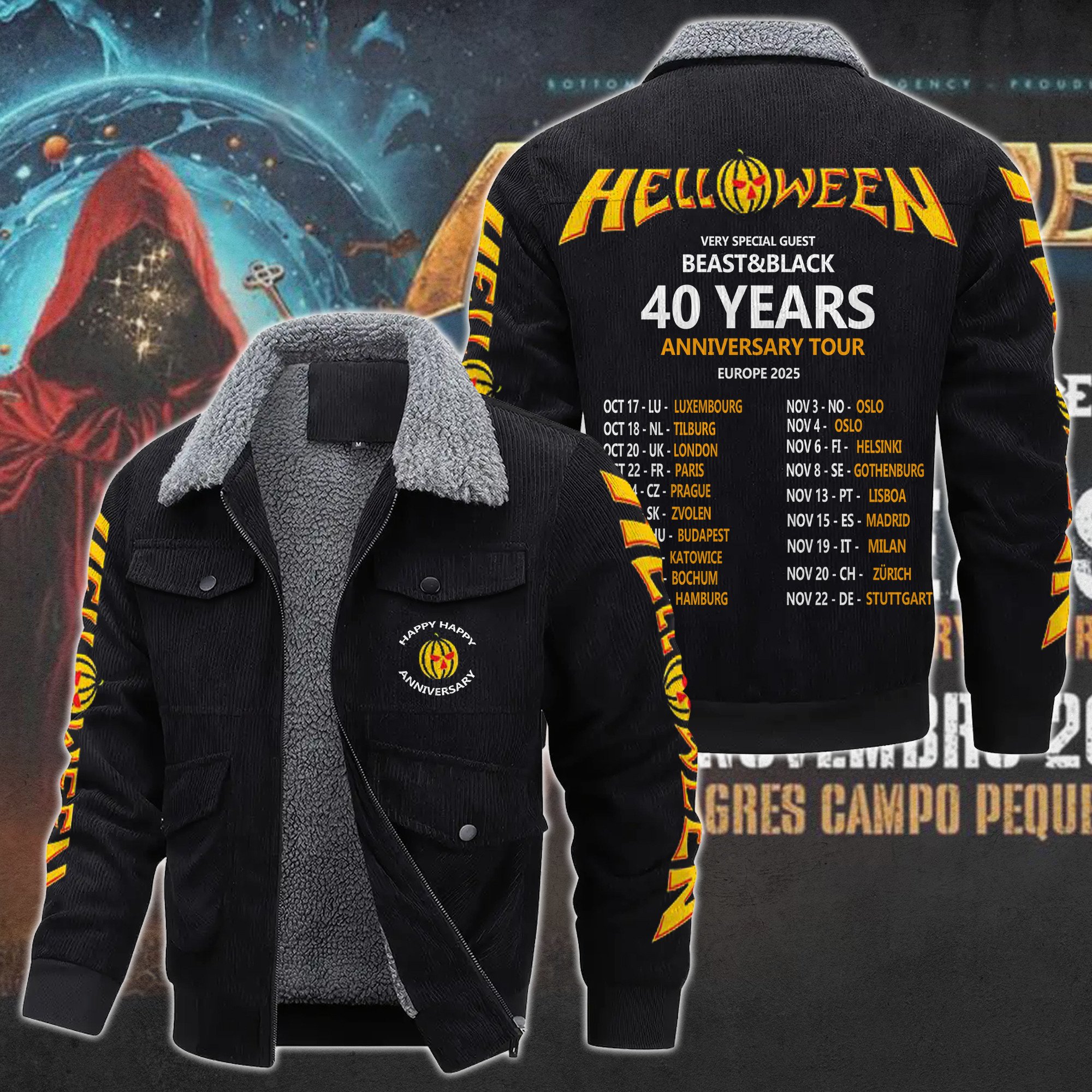 Helloween Music Style Thermal Cotton Jacket Prim For Fans