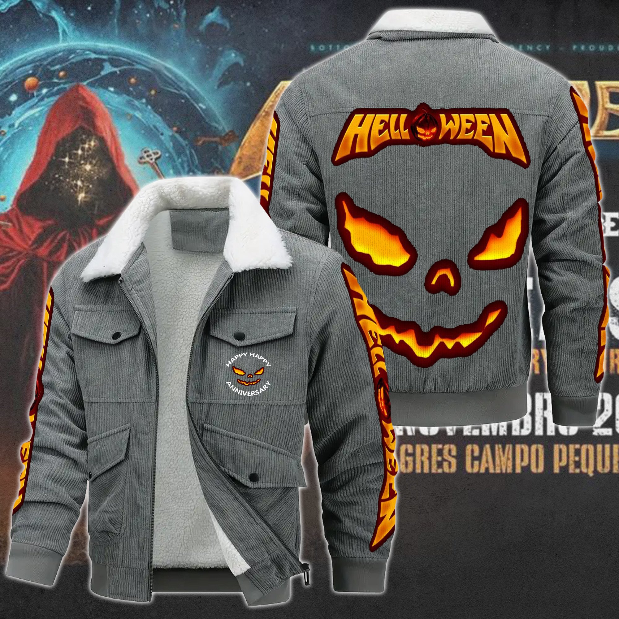 Helloween Music Style Thermal Cotton Jacket Prim For Fans