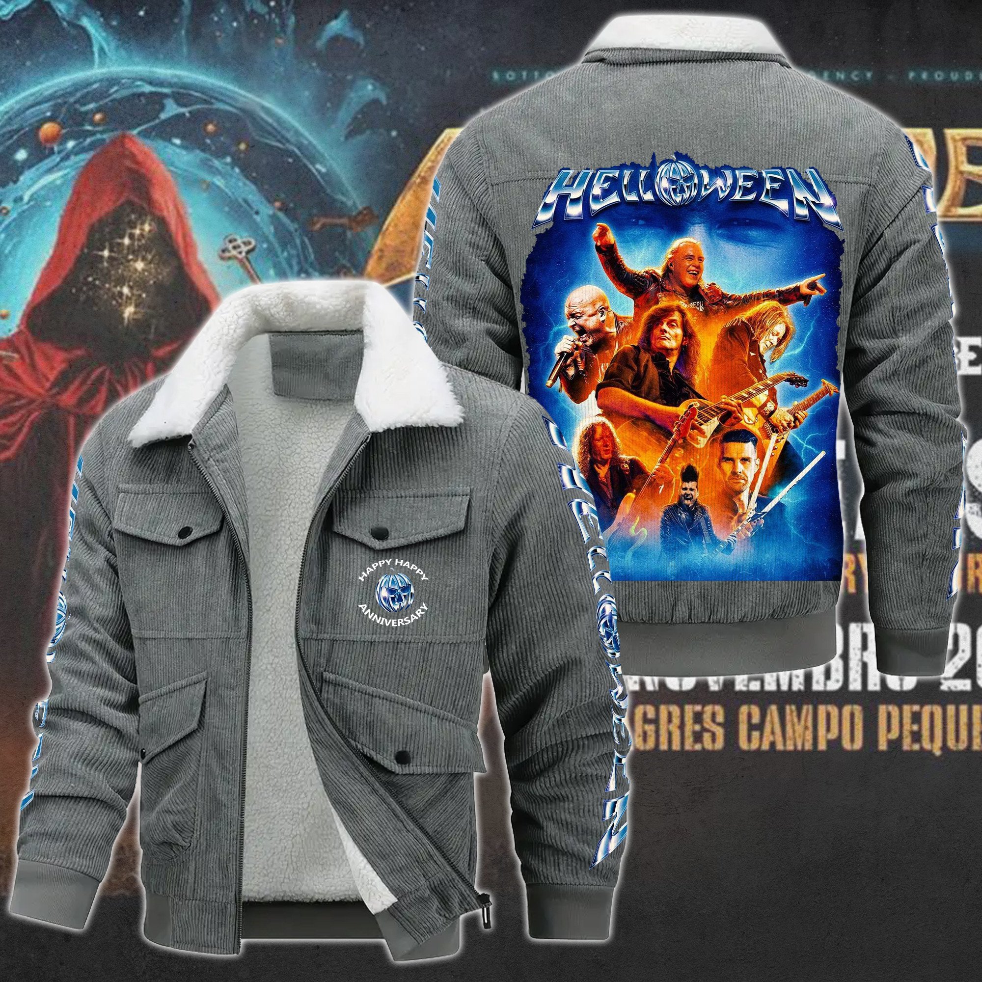 Helloween Music Style Thermal Cotton Jacket Prim For Fans