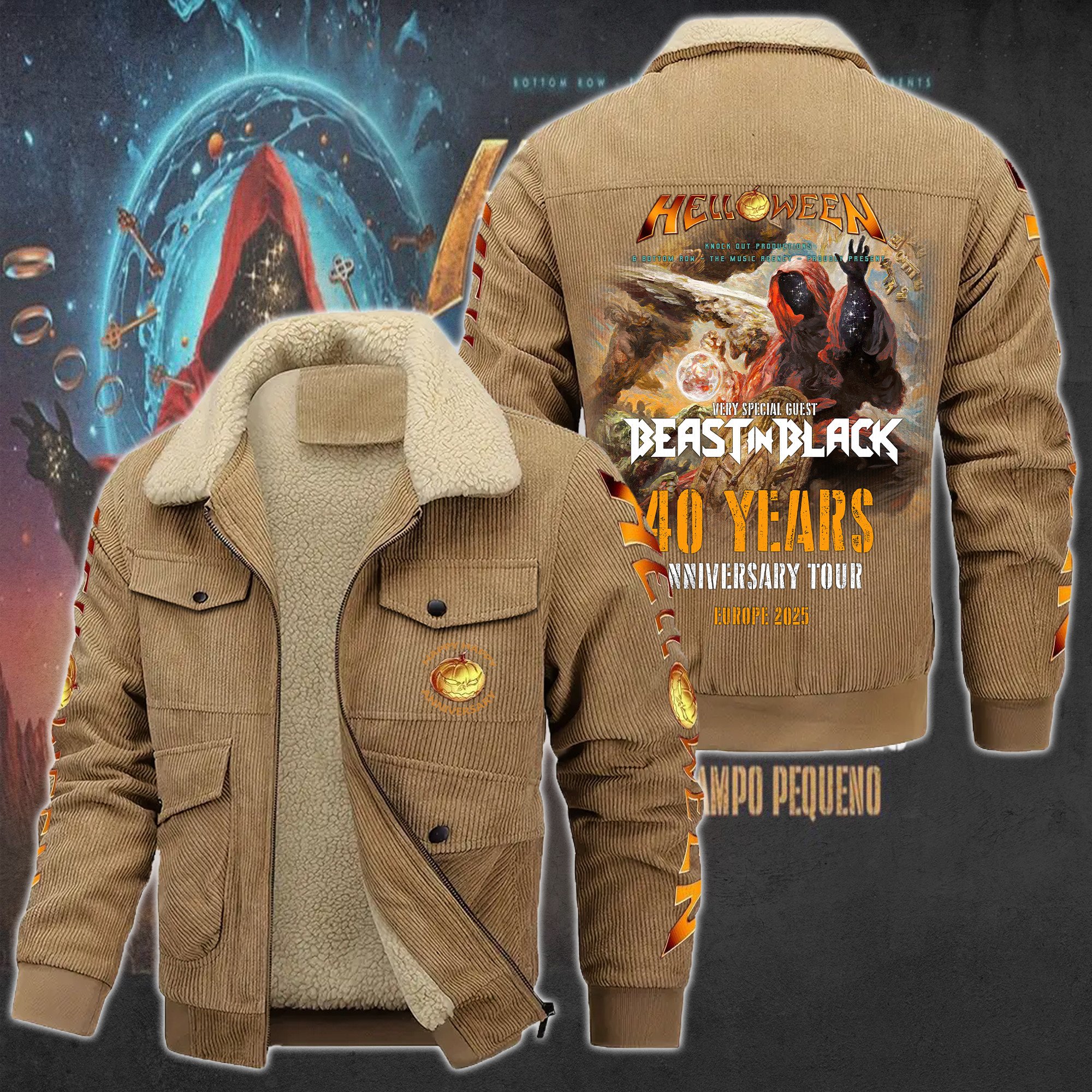 Helloween Music Style Thermal Cotton Jacket Prim For Fans