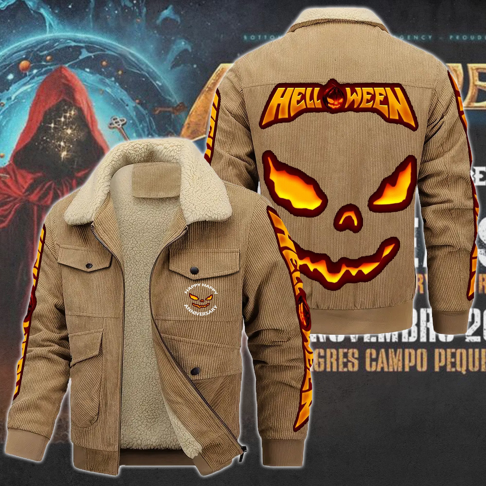 Helloween Music Style Thermal Cotton Jacket Prim For Fans