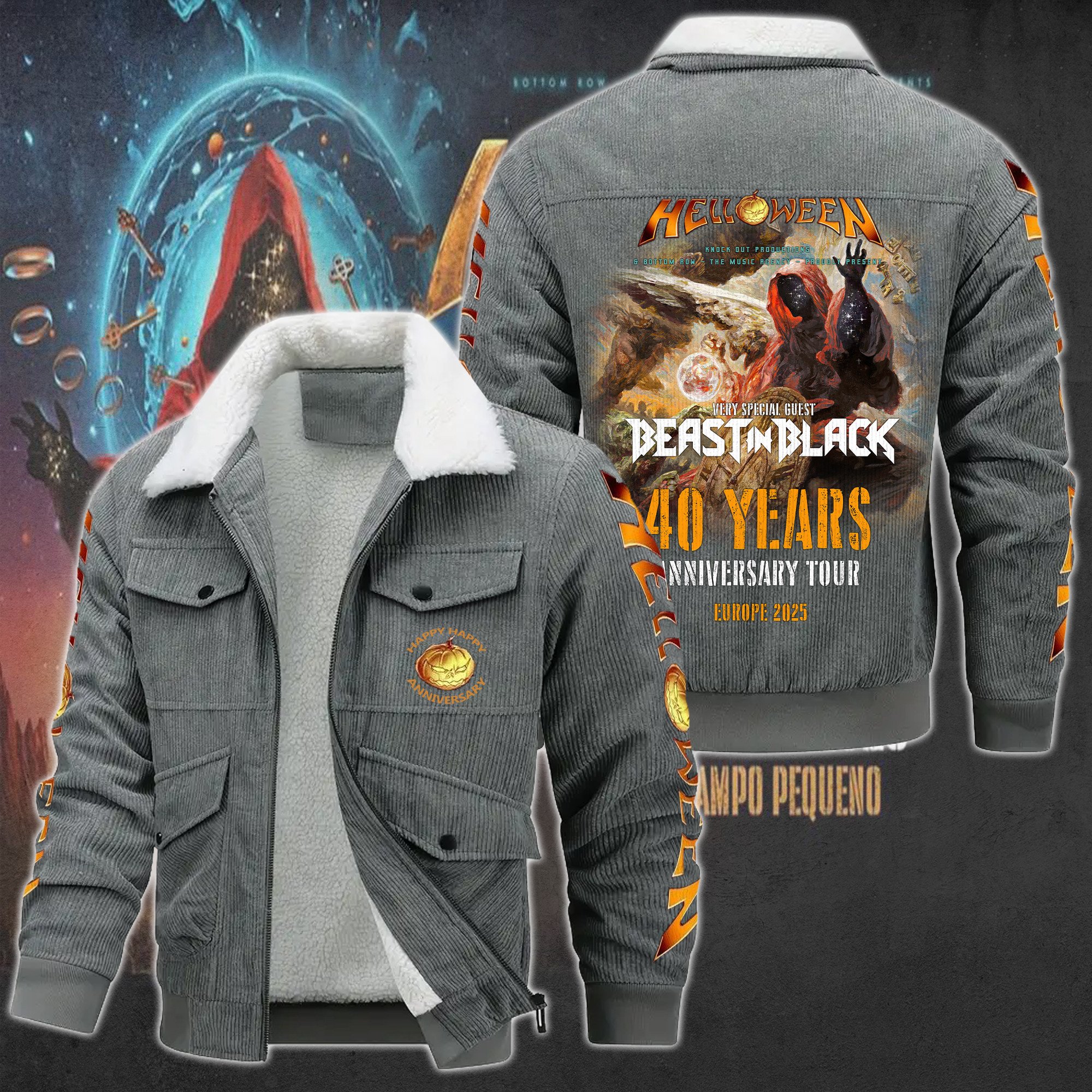 Helloween Music Style Thermal Cotton Jacket Prim For Fans