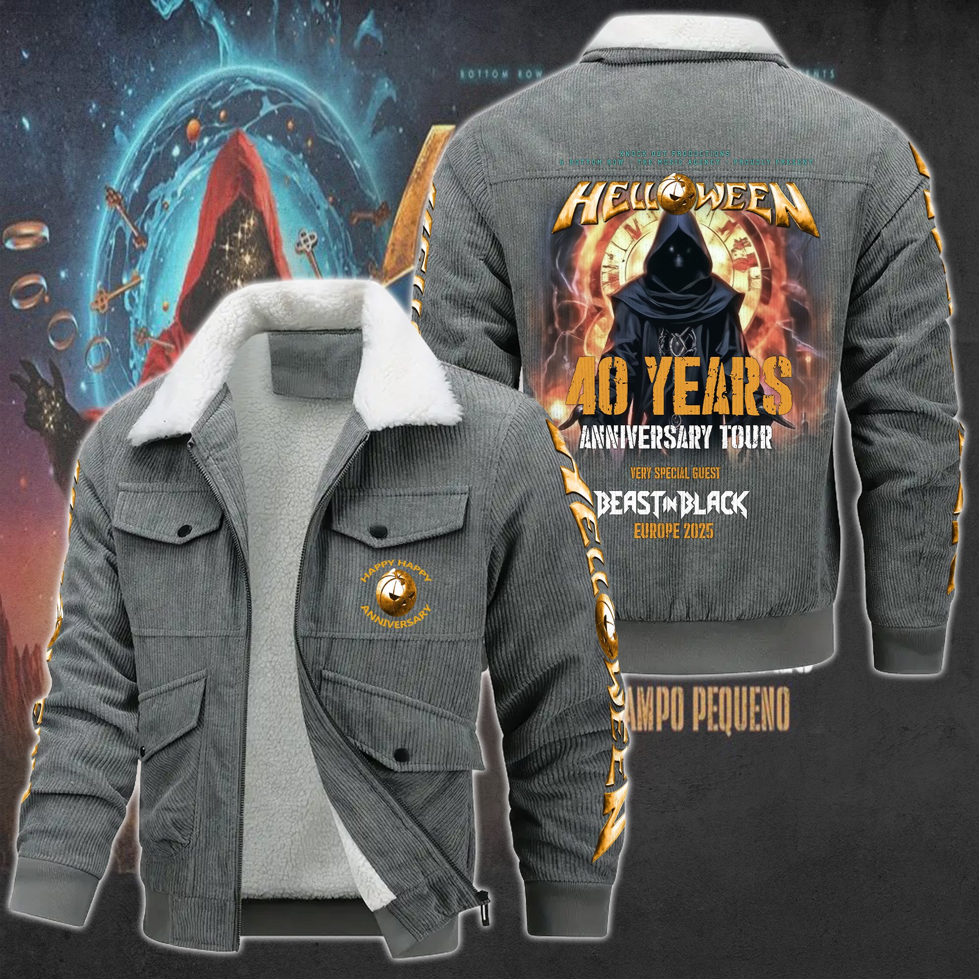 Helloween Music Style Thermal Cotton Jacket Prim For Fans