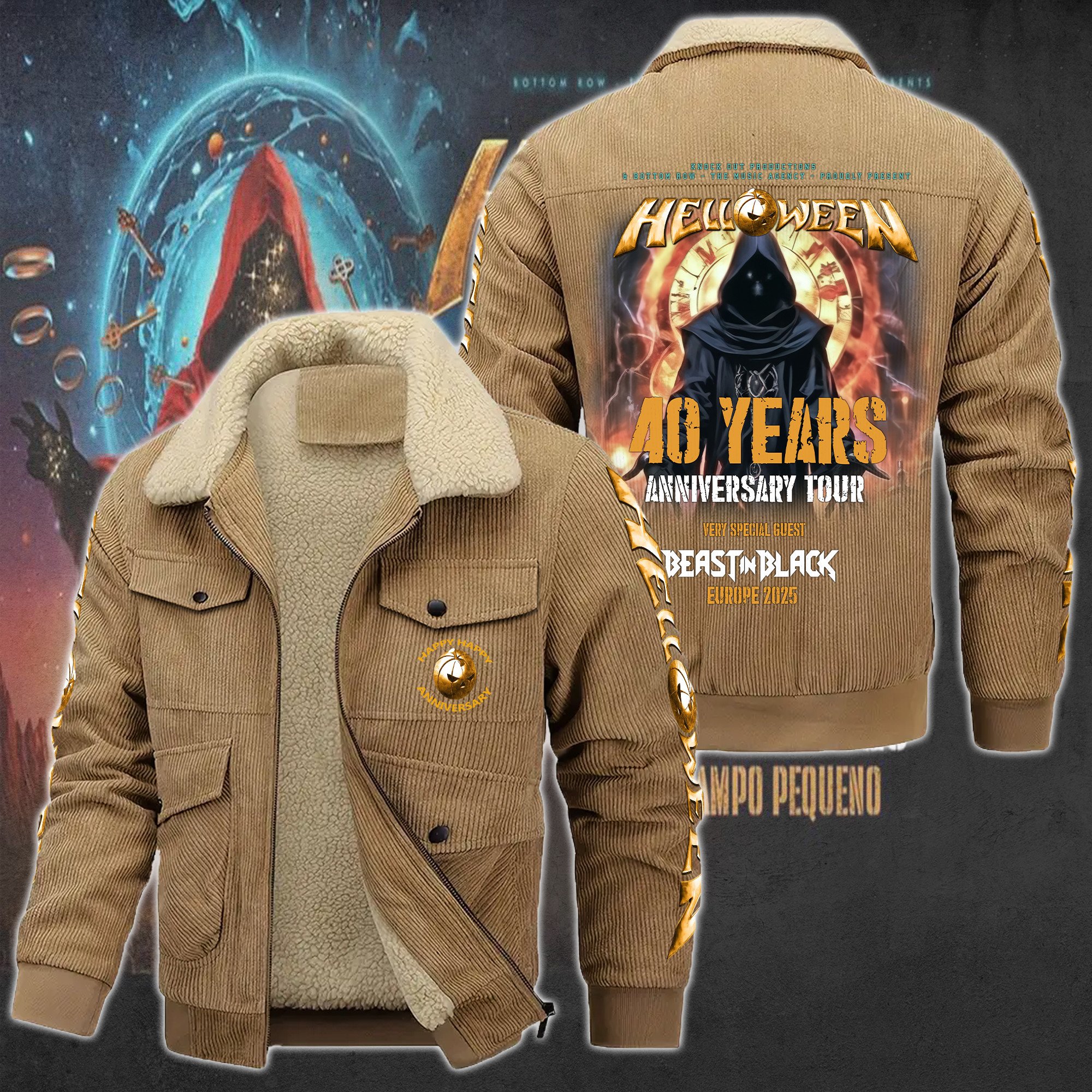 Helloween Music Style Thermal Cotton Jacket Prim For Fans