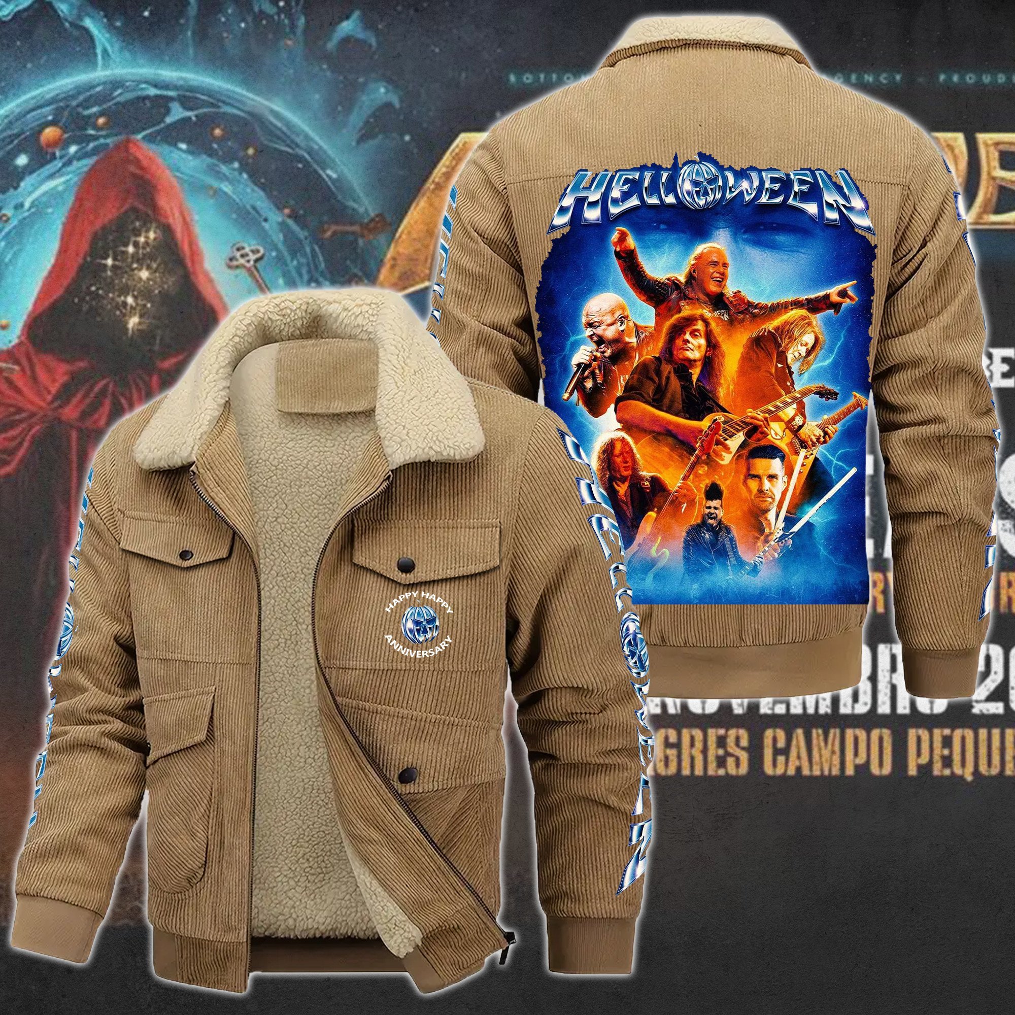 Helloween Music Style Thermal Cotton Jacket Prim For Fans