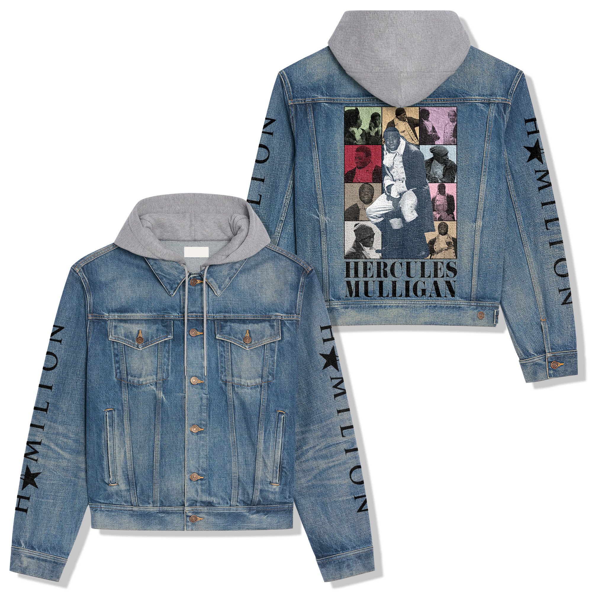 Hercules Mulligan - Okieriete Onaodowan Actor Style Hooded Denim Jacket For Fans