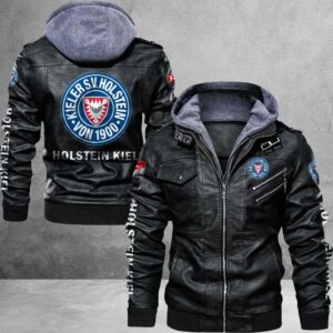 Holstein Kiel Bundesliga Style Leather Jacket For Fans