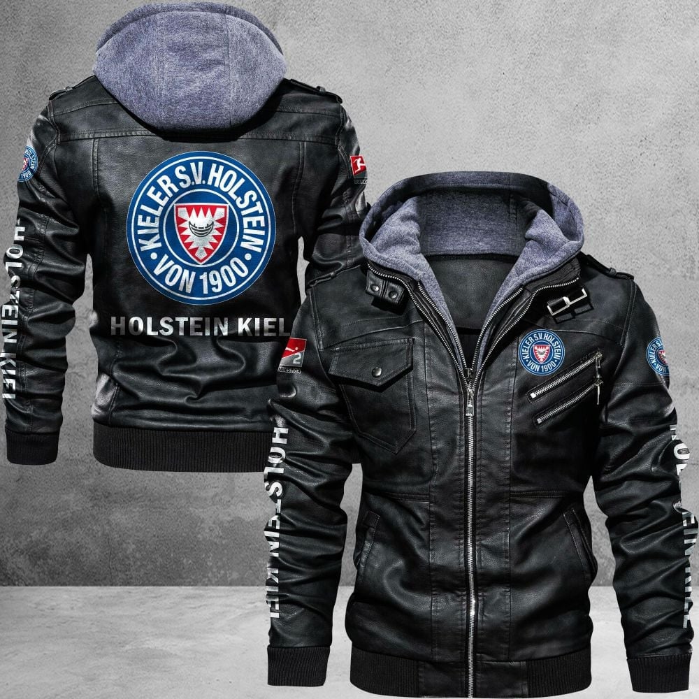 Holstein Kiel Bundesliga Style Leather Jacket For Fans