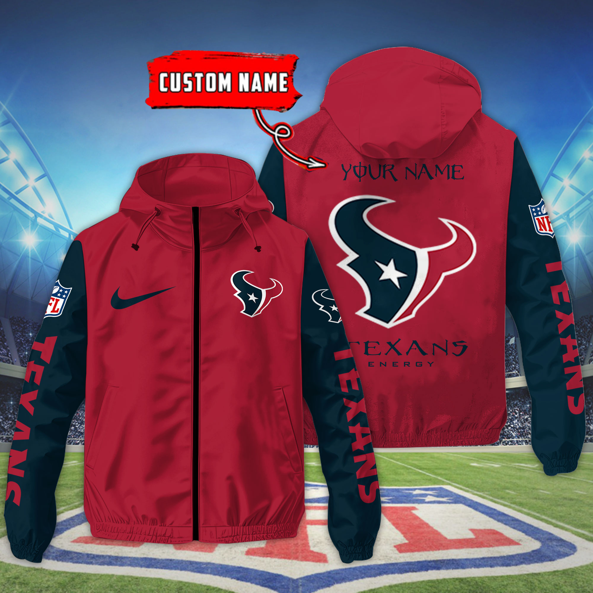Houston Texans NFL Personalized Style Windbreaker Jacket For Fans