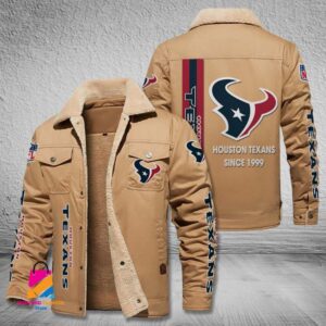 Houston Texans NFL Style Fleece Thermal Cotton Jacket For Fans