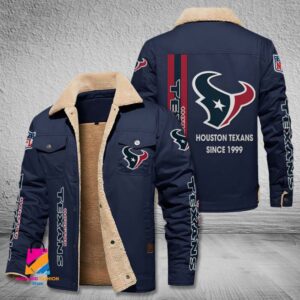 Houston Texans NFL Style Fleece Thermal Cotton Jacket For Fans