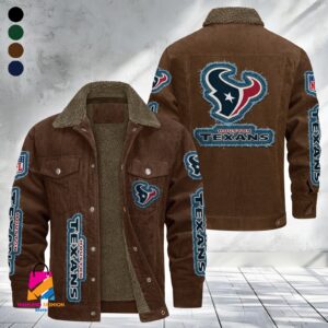 Houston Texans NFL Style Fleece Thermal Cotton Jacket For Fans