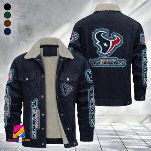 Houston Texans NFL Style Fleece Thermal Cotton Jacket For Fans