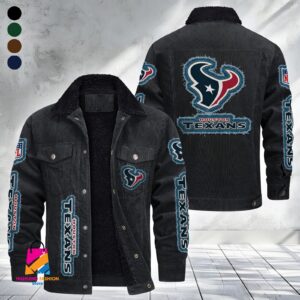 Houston Texans NFL Style Fleece Thermal Cotton Jacket For Fans