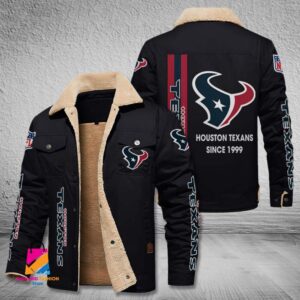 Houston Texans NFL Style Fleece Thermal Cotton Jacket For Fans