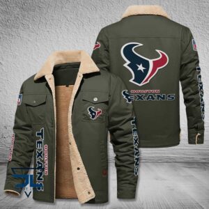 Houston Texans NFL Style Fleece Thermal Cotton Jacket For Fans