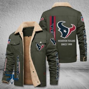 Houston Texans NFL Style Fleece Thermal Cotton Jacket For Fans