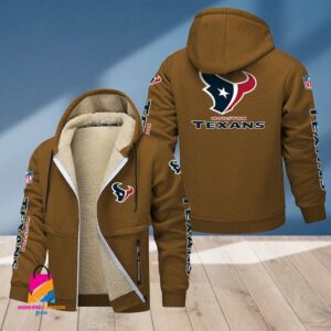 Houston Texans NFL Style Fleece Zip Hoodie Jacket For Fans