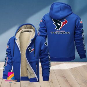 Houston Texans NFL Style Fleece Zip Hoodie Jacket For Fans