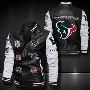Houston Texans NFL Style Leather Jacket For Fan