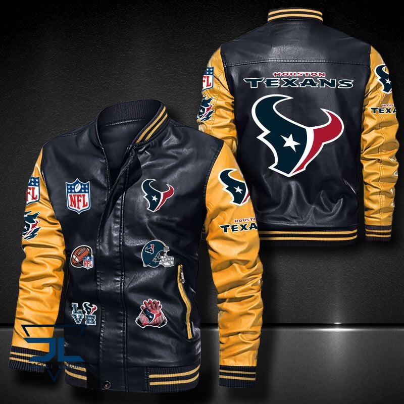Houston Texans NFL Style Leather Jacket For Fan