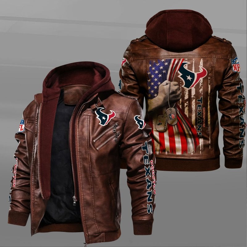 Houston Texans NFL Style Leather Jacket For Fan