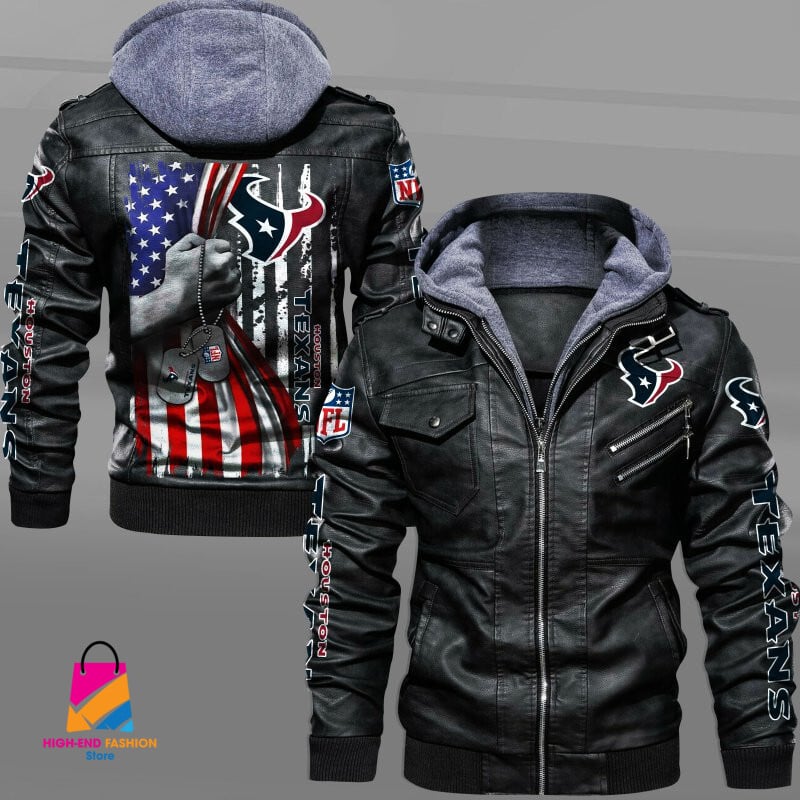 Houston Texans NFL Style Leather Jacket For Fan