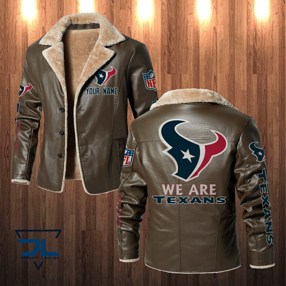 Houston Texans NFL Style Leather Jacket For Fans